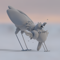 "Little Scared Crow" Clay Render 1.png
