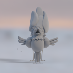 "Little Scared Crow" Clay Render 4.png